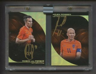 2018 Panini Eminence Soccer Booklet Robin Van Persie Arjen Robben Auto 1/5