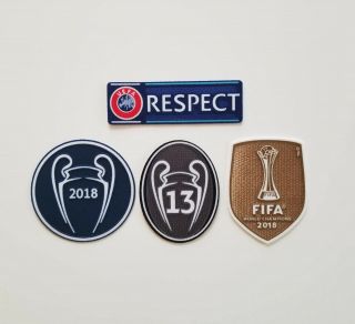 Uefa 2018 - 19 Patch Set 13 Honour Trophy Respect Real Madrid Bale Benzema Ronaldo