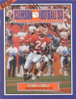 1993 Clemson Vs Virginia Football Program (terry Smith Cvr