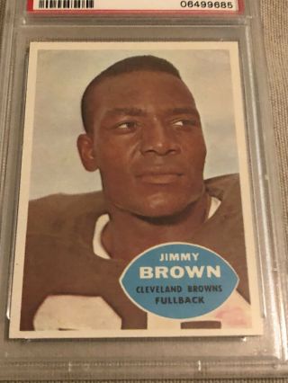1960 Topps Football 23 Jimmy “jim” Brown Psa 8 Awesome Card Centered Cleveland