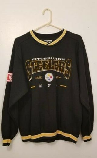 Vintage Lee Sport Pittsburgh Steelers Black Script Sweatshirt Medium