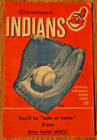 1955 Cleveland Indians Souvenir Program Score Card Washington Senators Erin Brew
