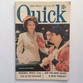 Quick News Weekly (mini) - - Lillian & Stan Musial Cover - - - - Aug 1951