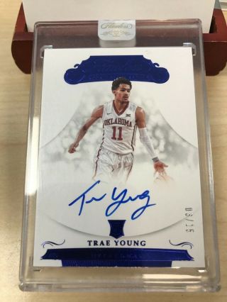 2018 19 Panini Flawless Trae Young Sapphire RC Rookie Auto 3/15 Bin Steal Invest 2