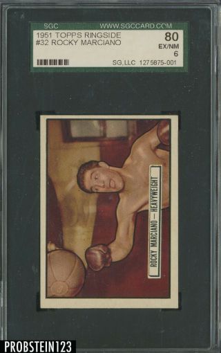 1951 Topps Ringside Boxing 32 Rocky Marciano Rc Rookie Sgc 80 Ex - Nm 6