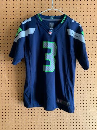 Russell Wilson Seattle Seahawks Youth Jersey Large Nike Nfl Nfc Ships