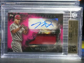 2018 Topps Inception Mike Trout Magenta Patch Auto 67/75 Bgs 9.  5/10 Angels Lc
