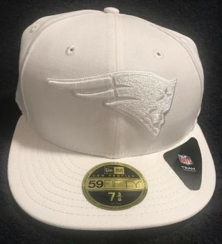Era England Patriots White On Low Profile 59fifty Fitted Hat