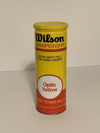 Vintage Wilson Championship Optic Yellow Tennis Ball Can,  3 Balls Per Can