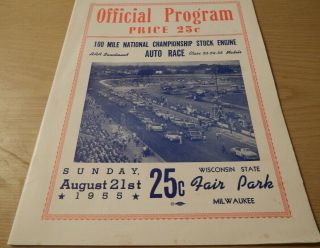 1955 Aaa 100 Mile National Championship Stock Car Race Wisconsin State Fair Park