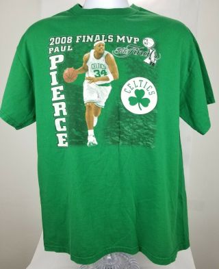 Paul Pierce 34 Boston Celtics 2008 Nba The Finals Mvp Hologram T - Shirt Sz L