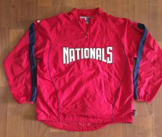 Washington Nationals Red Majestic Pullover Windbreaker Jacket Adult Xl