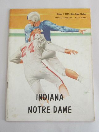 Notre Dame Vs Indiana University Football Program Oct.  1,  1955