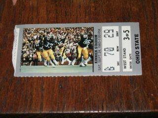 1983 University Of Iowa Hawkeyes Vs Ohio State Buckeyes Football Ticket Stub