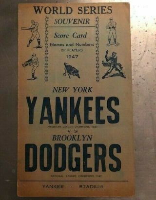 1947 World Series Souvenir Score Card Scored (yankees Vs.  Dodgers)