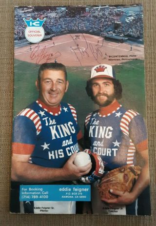 King And His Court Program 1977 Signed Autograph Eddie Feigner On Cover,  4 Other