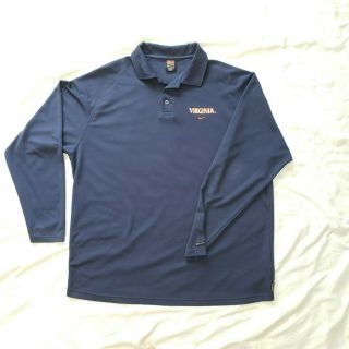 Nike University Of Virginia Navy Long Sleeve Polo Shirt