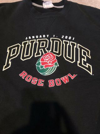 Authentic Purdue Rose Bowl Crew Neck Sweatshirt by Champion; Medium Size; Black 2