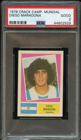 1978 Crack Campeonato Mundial Diego Maradona Rc Rookie Psa 2 Good Looks Nm - Mt