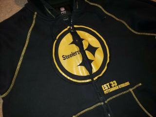 Pittsburgh Steelers Full Zip Hoodie Sweatshirt Jacket Mens Large L Pro Line NFL 2