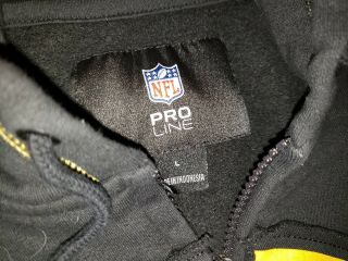 Pittsburgh Steelers Full Zip Hoodie Sweatshirt Jacket Mens Large L Pro Line NFL 3