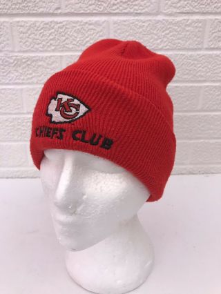 Nfl Kansas City Chiefs Club Cuffed Knit Beanie Hat Stocking Cap Red