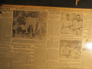 Baseball Babe Ruth Newspaper 1932 Back In Yankee Fold At $75,  000.  Salary