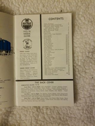1975 - 76 EDMONTON OILERS MEDIA GUIDE Yearbook WHA 1976 Program Hockey 3