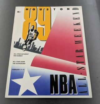 Michael Jordan 1989 Nba Basketball All - Star Houston Game Program