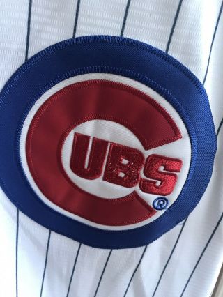 Men’s Majestic Chicago Cubs White Jersey Anthony Rizzo Pinstripe Size Small S 2