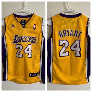 Authentic Kobe Bryant Los Angeles Lakers Adidas Basketball Jersey Kids Sz M B3