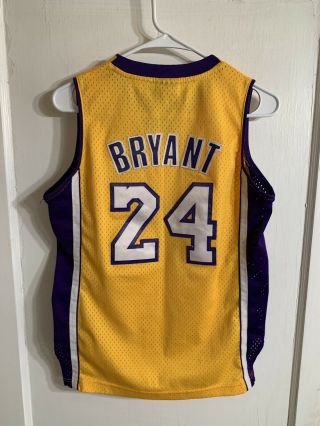 Authentic Kobe Bryant Los Angeles Lakers Adidas Basketball Jersey Kids Sz M B3 2