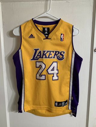 Authentic Kobe Bryant Los Angeles Lakers Adidas Basketball Jersey Kids Sz M B3 3