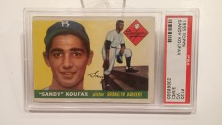 1955 Topps Baseball 123 Sandy Koufax Rookie Card Psa 3 (mc) Vg