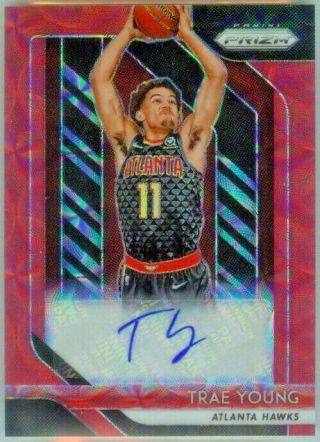 Trae Young 2018 - 19 Panini Prizm Choice Red Rookie Autograph Key Rc Auto Hawks