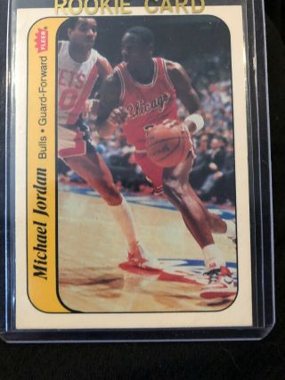 1986 - 1987 Fleer Stickers Michael Jordan Chicago Bulls 8 Rookie Card 