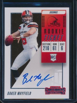 2018 Panini Contenders Baker Mayfield Rookie Ticket Auto Autograph Browns