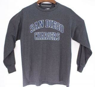 San Diego Chargers Nfl Team Apparel Mens Dark Grey Long Sleeve Shirt Size Large