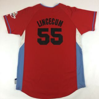Tim Lincecum 2009 MLB All Star Game National League Majestic Jersey Mens Small 3