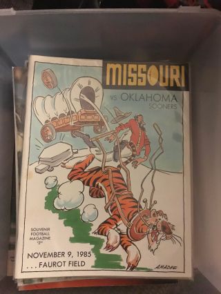 1985 Missouri Tigers Oklahoma Sooners Football Program Faurot Field