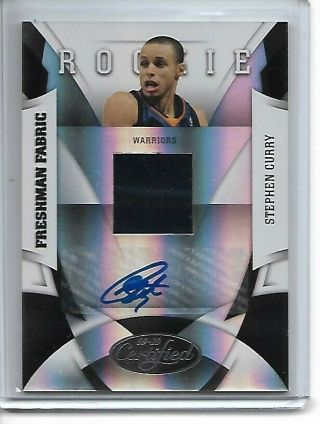 2009 - 10 Certified Freshman Fabric Stephen Curry Auto Jersey Rc D 317/399 Rookie