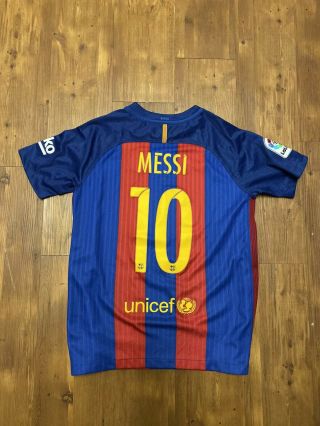 Nike Lionel Messi Fc Barcelona Vapor Match Home Jersey 2016 Youth Large Kids
