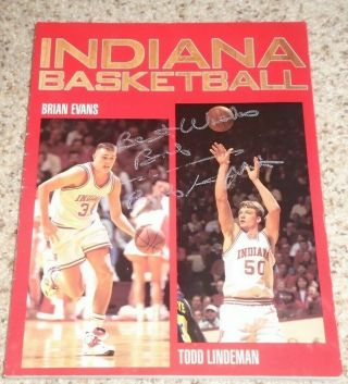 1995 - 96 Indiana Hoosiers Basketball Media Guide - Signed By Bobby Knight