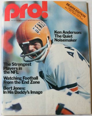 1976 Chicago Bears Vs.  Washington Redskins Program Ken Anderson Cover Payton