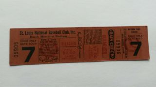 Two Vintage Circa 1960 Tickets To St.  Louis Cardinals Games At Busch Stadium