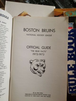 1972 73 BOSTON BRUINS Media Guide Yearbook John BUCYK Bobby ORR Phil ESPOSITO 3