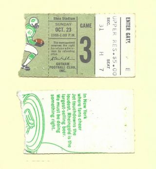 1966 Oakland Raiders Vs York Jets Afl Ticket Stub At Shea Stadium Ny