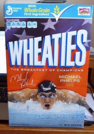 Wheaties Michael Phelps Cereal Box Full Olympics Swimming Champion