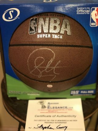 Steph Curry Autograph Ball W Certification Of Signature