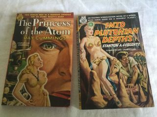 2 Avon Fantasy Pbs 1950 : The Princess Of The Atom & Into Plutonian Depths